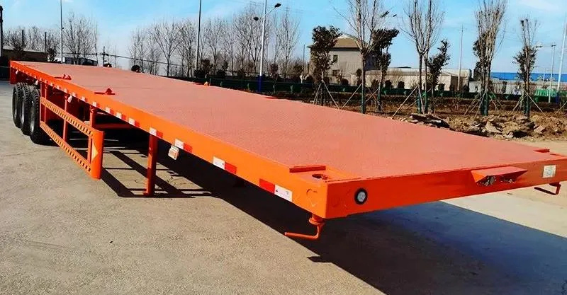 3 Axle Semi de semi de plataforma de servicio pesado