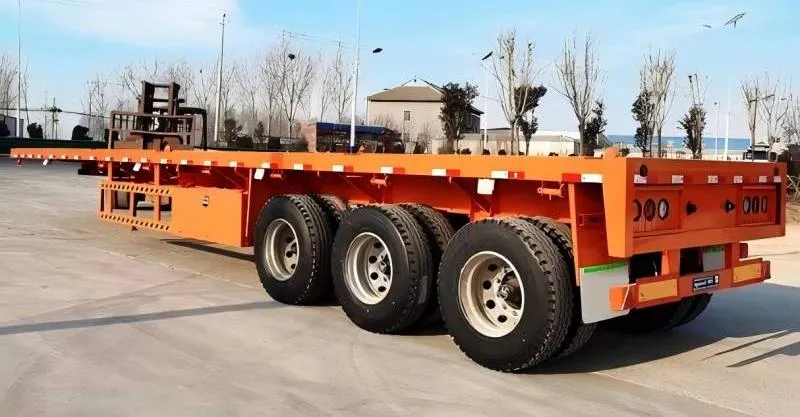 3 Axle Semi de semi de plataforma de servicio pesado