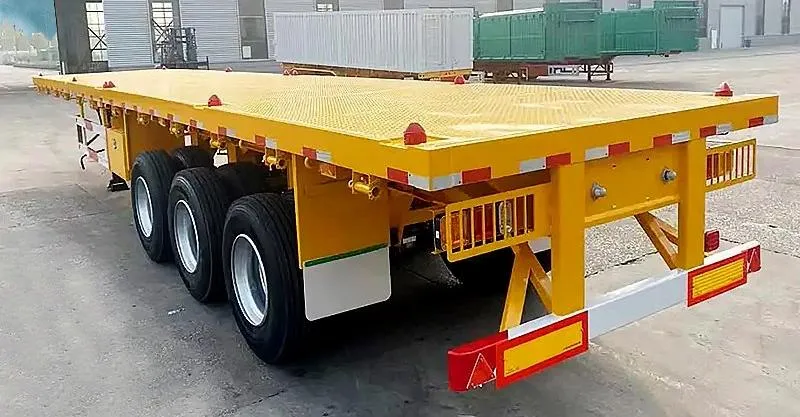 3 Axle Trailer de contenedor de lecho plano de 40 pies