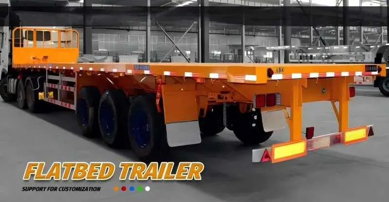 3 Axle Trailer de contenedor de lecho plano de 40 pies