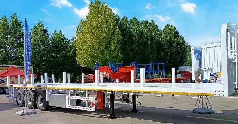3 ejes camiones de 40 pies remolque de cama plana