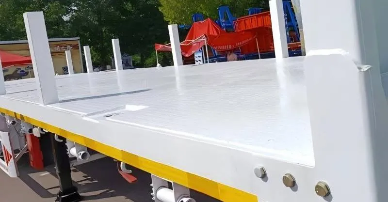 3 ejes camiones de 40 pies remolque de cama plana