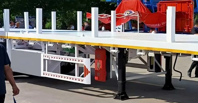 3 ejes camiones de 40 pies remolque de cama plana