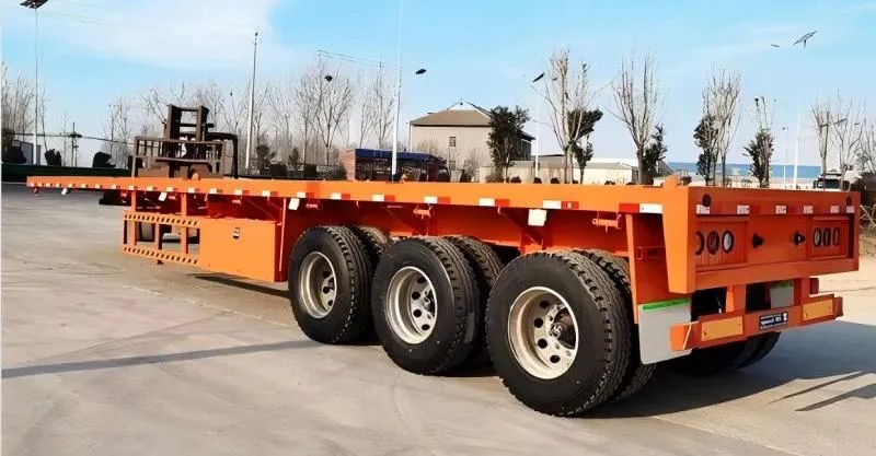 3 Axle 40 pies Semi de plata plana
