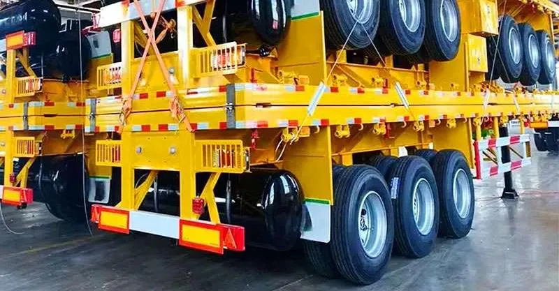 3 Axle Semi trailer de plata plana