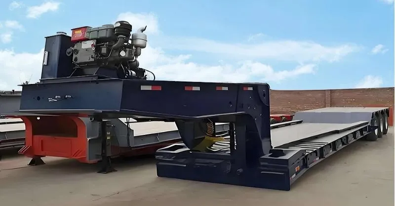 80 toneladas de tráiler de cuello de cisne extraíbles